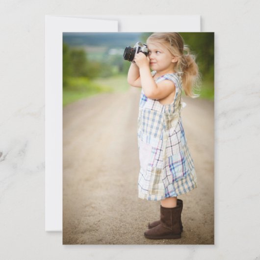 Cute Teddy Hot Air Balloon Kids Photo Birthday Dankeskarte (Rückseite)