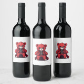 Cute teddy red boy weinetikett (Flaschen)