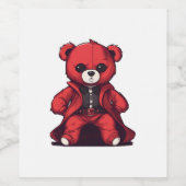 Cute teddy red boy weinetikett (Einzelnes Label)