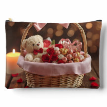 Cute Teddy Rose Basket Romantic Valentine Makeup