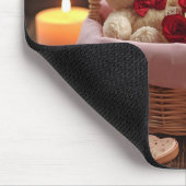 Cute Teddy Rose Basket Romantic Valentine Office Mousepad (Ecke)