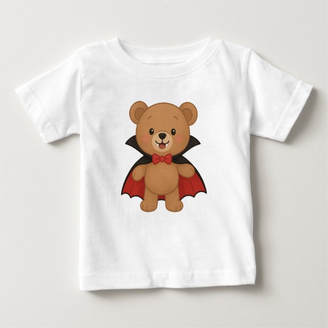 Cute Teddy Vampire Adorable Halloween Design Baby T-shirt (Vorderseite)
