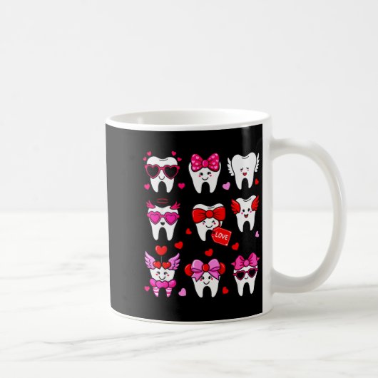 Cute Teeth Love Valentine's Day Dental  Kaffeetasse (Rechts)