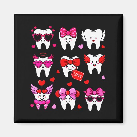 Cute Teeth Love Valentine's Day Dental  Magnet (Vorne)