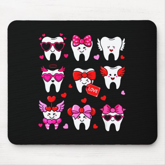 Cute Teeth Love Valentine's Day Dental Mousepad (Vorne)