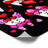 Cute Teeth Love Valentine's Day Dental  Poster (Ecke)