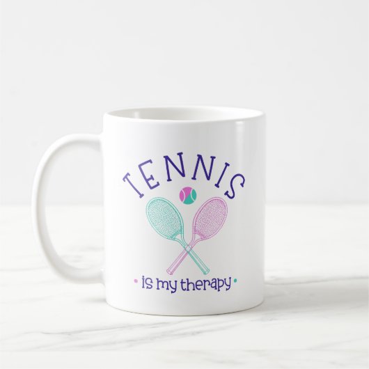 Cute Tennis is My Therapy Girly  Kaffeetasse (Links)