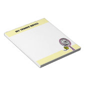 Cute tennis notepad with quirky racket drawing notizblock (angewinkelt)