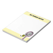 Cute tennis notepad with quirky racket drawing notizblock (Rotiert)