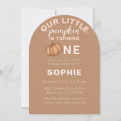 Cute Terracotta Pumpkin First Birthday Invitation Einladung (Vorderseite)
