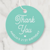 Cute Thank You Birthday Name Any Age Mint Modern Geschenkanhänger (Vorderseite)