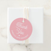 Cute Thank You Birthday Name Any Age Pink Modern Geschenkanhänger (Beispiel)