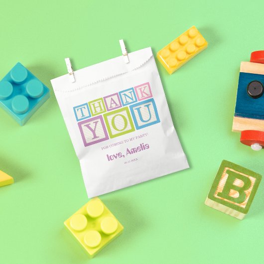 Cute Thank You Building Blocks Party Geschenktütchen