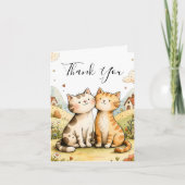 Cute Thank You Cat Feiertagskarte (Vorderseite)