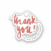 cute Thank You Return Address Label– Small Busines Aufkleber (Vorderseite)
