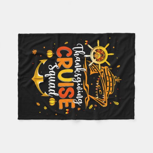 Cute Thanksgiving Cruise Squad Matching Family Vac Fleecedecke (Vorderseite (Horizontal))