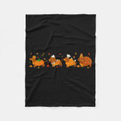Cute Thanksgiving Dachshund Dogs Fall Gobble Prepp Fleecedecke (Vorderseite)