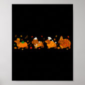 Cute Thanksgiving Dachshund Dogs Fall Gobble Prepp Poster (Vorne)