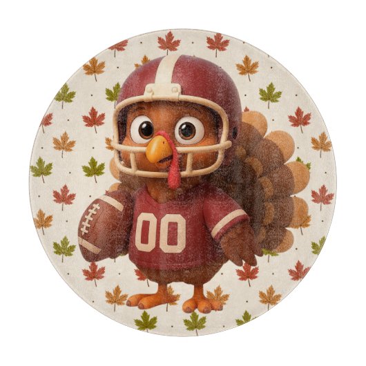Cute Thanksgiving day football turkey Schneidebrett (Vorderseite)