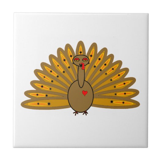 Cute Thanksgiving Friendsgiving Turkey Fliese (Vorderseite)