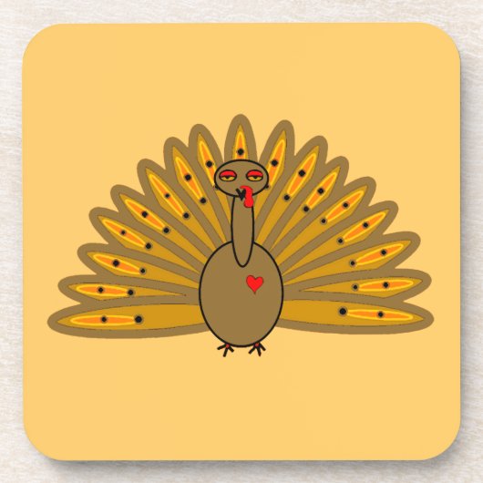 Cute Thanksgiving Friendsgiving Turkey Getränkeuntersetzer (Vorderseite)