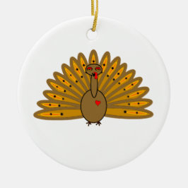 Cute Thanksgiving Friendsgiving Turkey Keramik Ornament