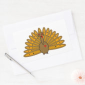 Cute Thanksgiving Friendsgiving Turkey Rechteckiger Aufkleber (Umschlag)