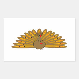 Cute Thanksgiving Friendsgiving Turkey Rechteckiger Aufkleber