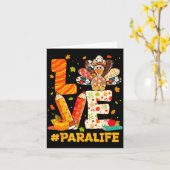 Cute Thanksgiving Love Para Teacher Turkey Autumn  Karte (Gelbe Blume)