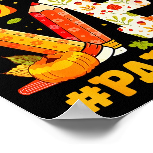 Cute Thanksgiving Love Para Teacher Turkey Autumn  Poster (Ecke)