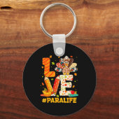 Cute Thanksgiving Love Para Teacher Turkey Autumn Schlüsselanhänger (Vorderseite)