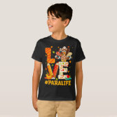 Cute Thanksgiving Love Para Teacher Turkey Autumn T-Shirt (Vorne ganz)