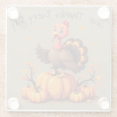 Cute Thanksgiving Turkey Autumn Pumpkins Scene Glasuntersetzer (Rückseite)