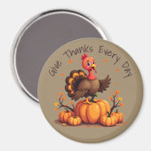 Cute Thanksgiving Turkey Autumn Pumpkins Scene Magnet (Vorderseite/Rückseite)