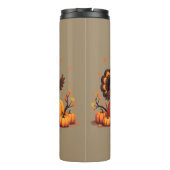 Cute Thanksgiving Turkey Autumn Pumpkins Scene Thermosbecher (Rückseite)