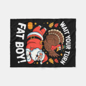 Cute Thanksgiving _ Turkey Design _ Wait Your Turn Fleecedecke (Vorderseite (Horizontal))