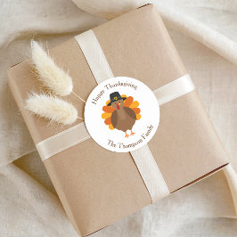Cute Thanksgiving Turkey | Fall Envelope Seal Runder Aufkleber