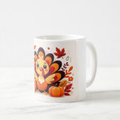 Cute Thanksgiving Turkey Mug | Autumn Coffee Cup Kaffeetasse (VorderseiteRechts)