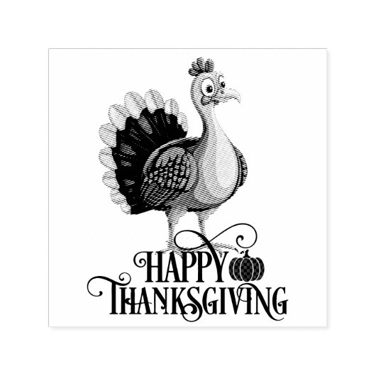 Cute Thanksgiving Turkey Permastempel (Design)