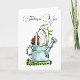 Cute Thinking of You Notecard with Hedgehog Karte