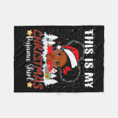 Cute This Is My Christmas Pajama Black African Ame Fleecedecke (Vorderseite (Horizontal))