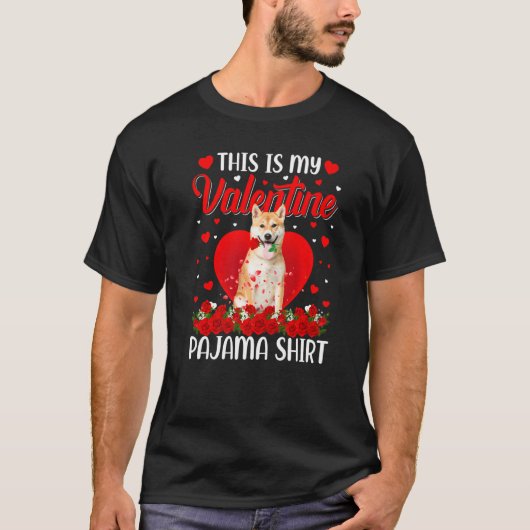 Cute This Is My Valentine's Day Shiba Inu Dog Paja T-Shirt (Vorderseite)