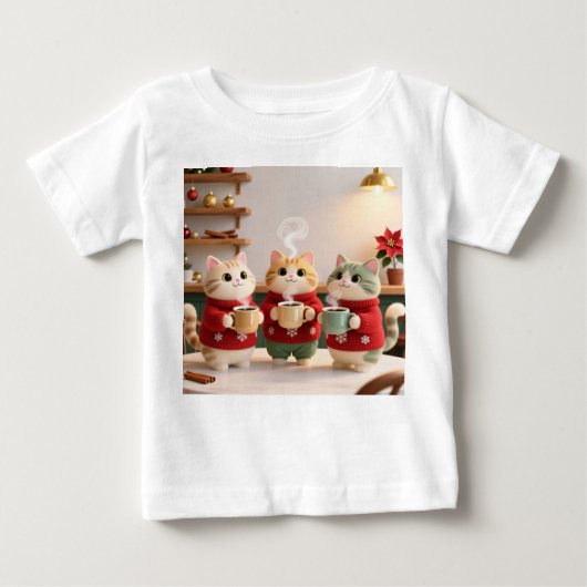 Cute Three Cats Baby Jersey T-Shirt (Vorderseite)