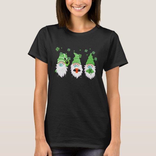Cute Three Gnome Shamrock Happy St Patrick's Day T-Shirt (Vorderseite)