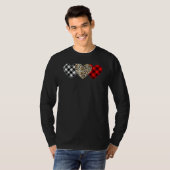 Cute Three Heart Leopard Buffalo Red Black Plaid V T-Shirt (Vorne ganz)