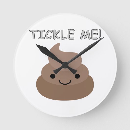 Cute Tickle Me Poop Emoji Runde Wanduhr (Vorderseite)