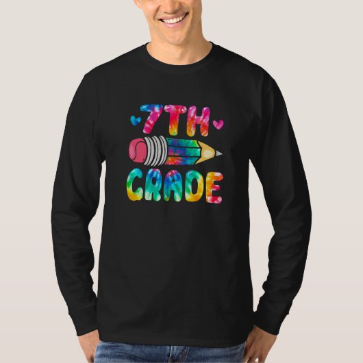 Cute Tie Dye  Seventh Grade Happy First Day Of Sch T-Shirt (Vorderseite)