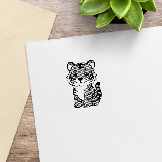 Cute Tiger Cub 1x1 Gummistempel