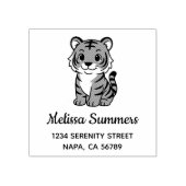 Cute Tiger Cub Address Gummistempel (Prägung)