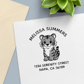 Cute Tiger Cub Arch Address Permastempel